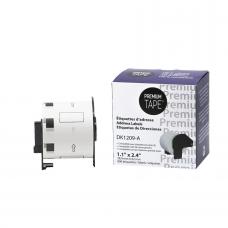 Brother DK1209 Black / White 1.1in x 2.4" (1 x 800 labels) | Premium Tape